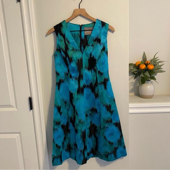 Lela Rose Blue Green Vibrant Cocktail Mini Dress 6 - Picture 10 of 10